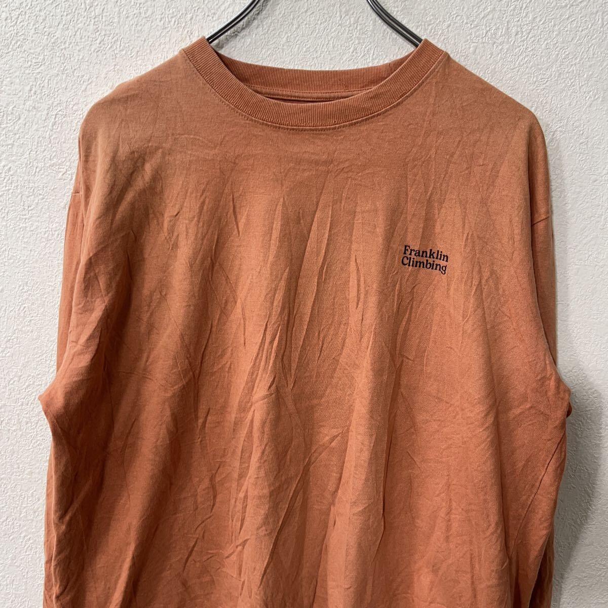 Franklin Climbing 長袖 プリントTシャツ M～ オレンジ フランクリンクライミング コットン100% ロンT カットソー トップス 秋物 a709-6690