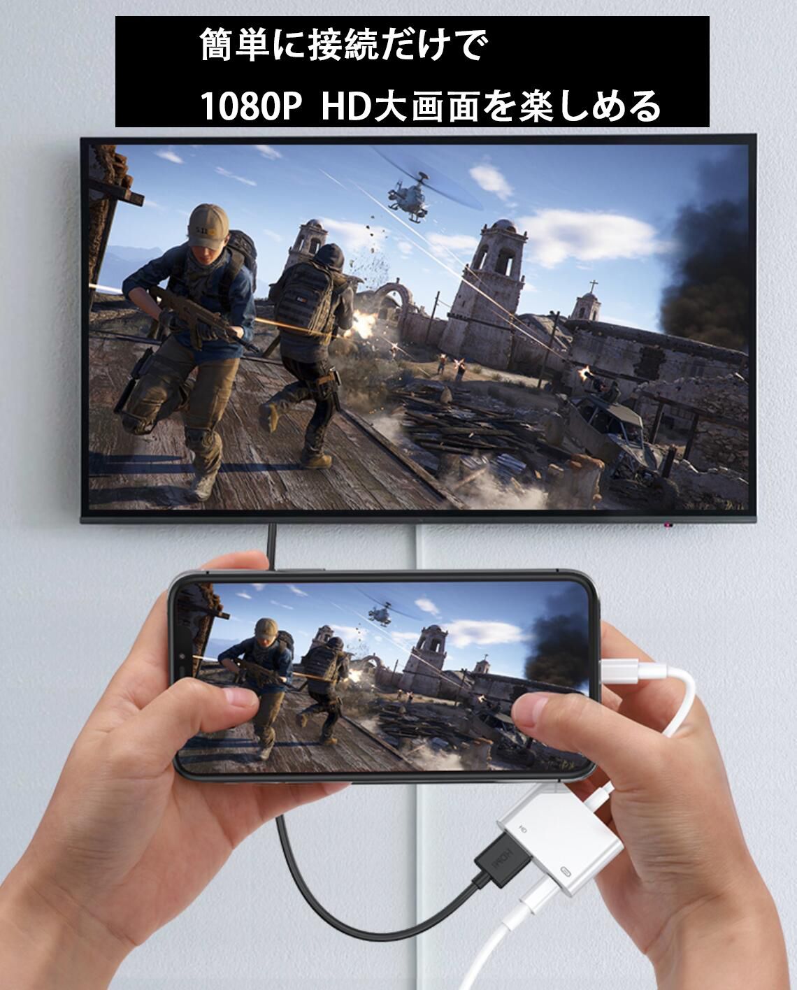 iphone HDMI変換アダプタ 1.5m HDMI ケーブル２点セット 通販