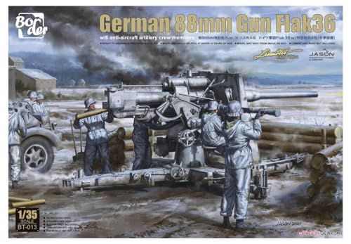 ボーダーモデル 1/35 ドイツ軍 88mm砲 Flak36 w/砲兵フィギュア プラモデル BT013 成型色