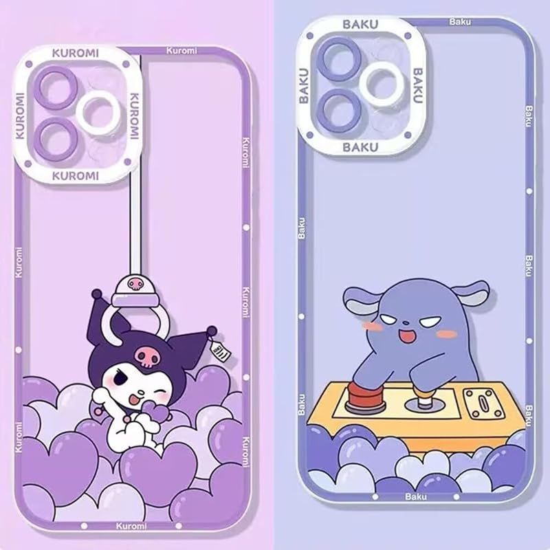 新品　サンリオ クロミ iPhone15 用 ケース カップル クリア 保護カバー かわいい スマホケース ［透明 軽薄型 ワイヤレス充電対応 レンズ保護 ストラップホール付き］ 6.1インチ ケース アイフ
