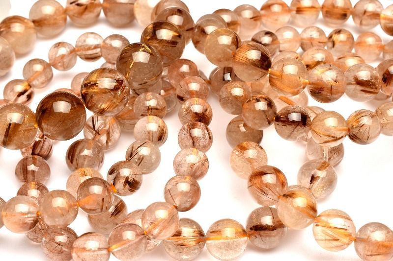 人気板状金針 タイガータイチンルチルクォーツ 12mm ブレスレット 1個