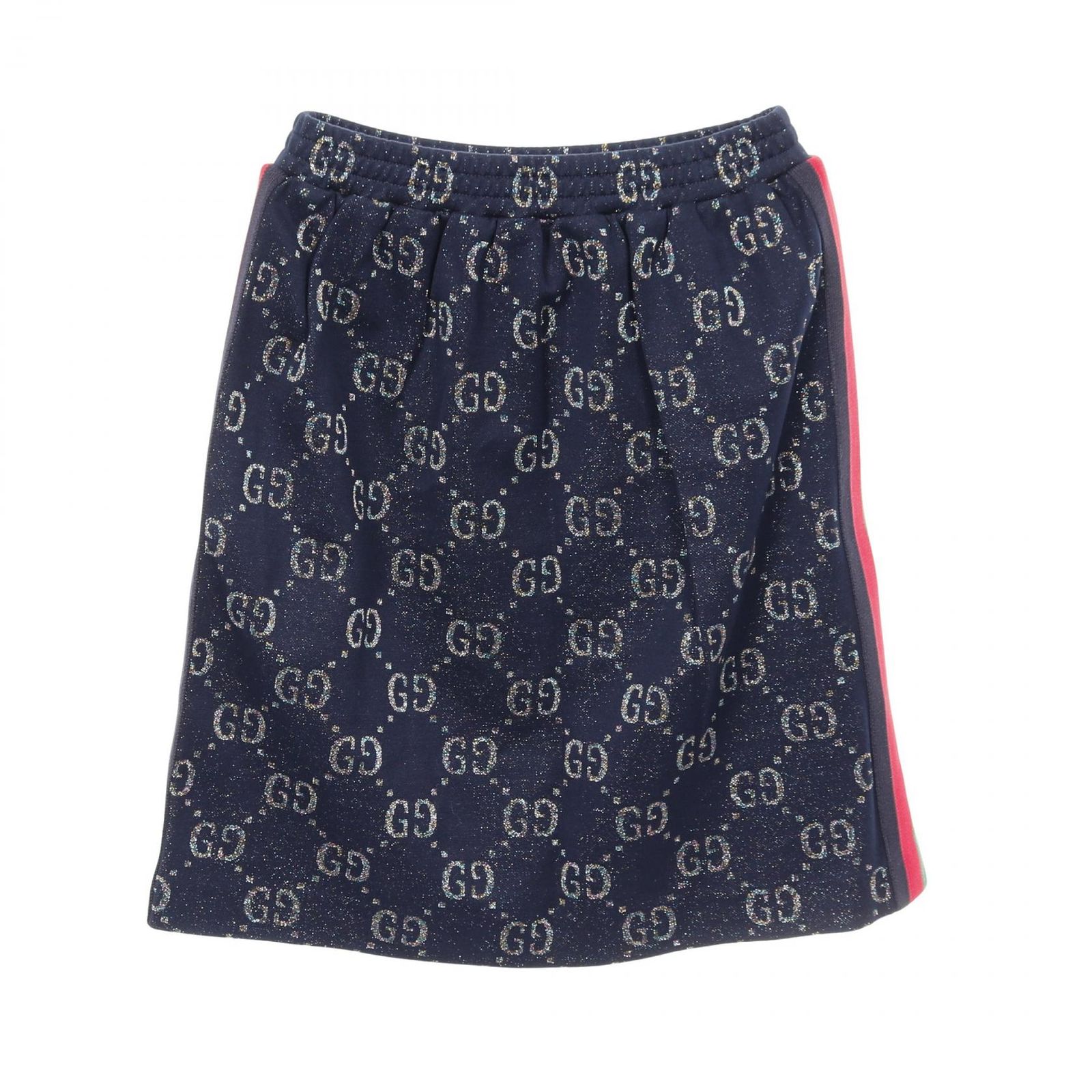 グッチ GUCCI スカート GG柄 ウェブストライプ 571386 ネイビー 