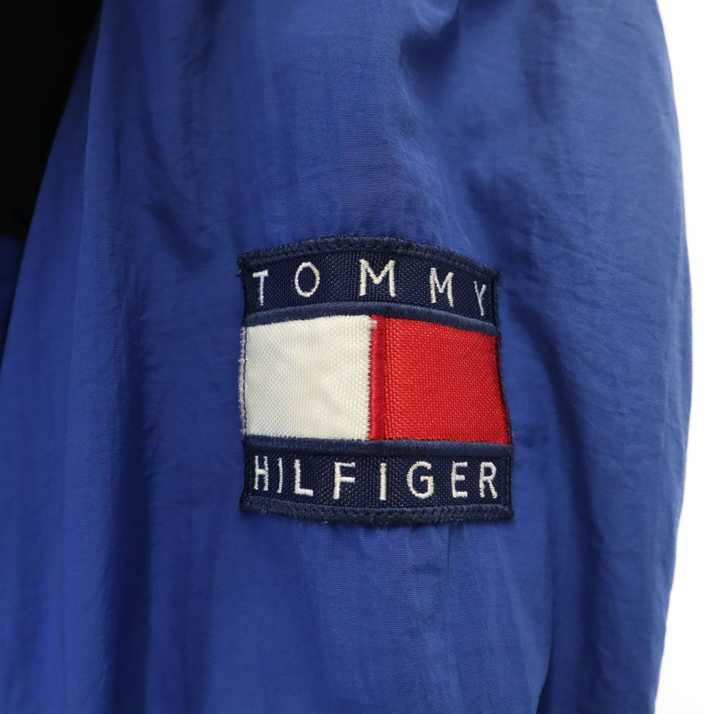 トミーヒルフィガー 90s オールド フラッグタグ ナイロンジャケット M ブルー系 TOMMY HILFIGER 裏フリース メンズ -  メーカー希望小売価格