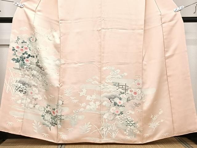 平和屋着物▽訪問着 単衣 花蝶文 正絹 逸品 CAAX2511xi