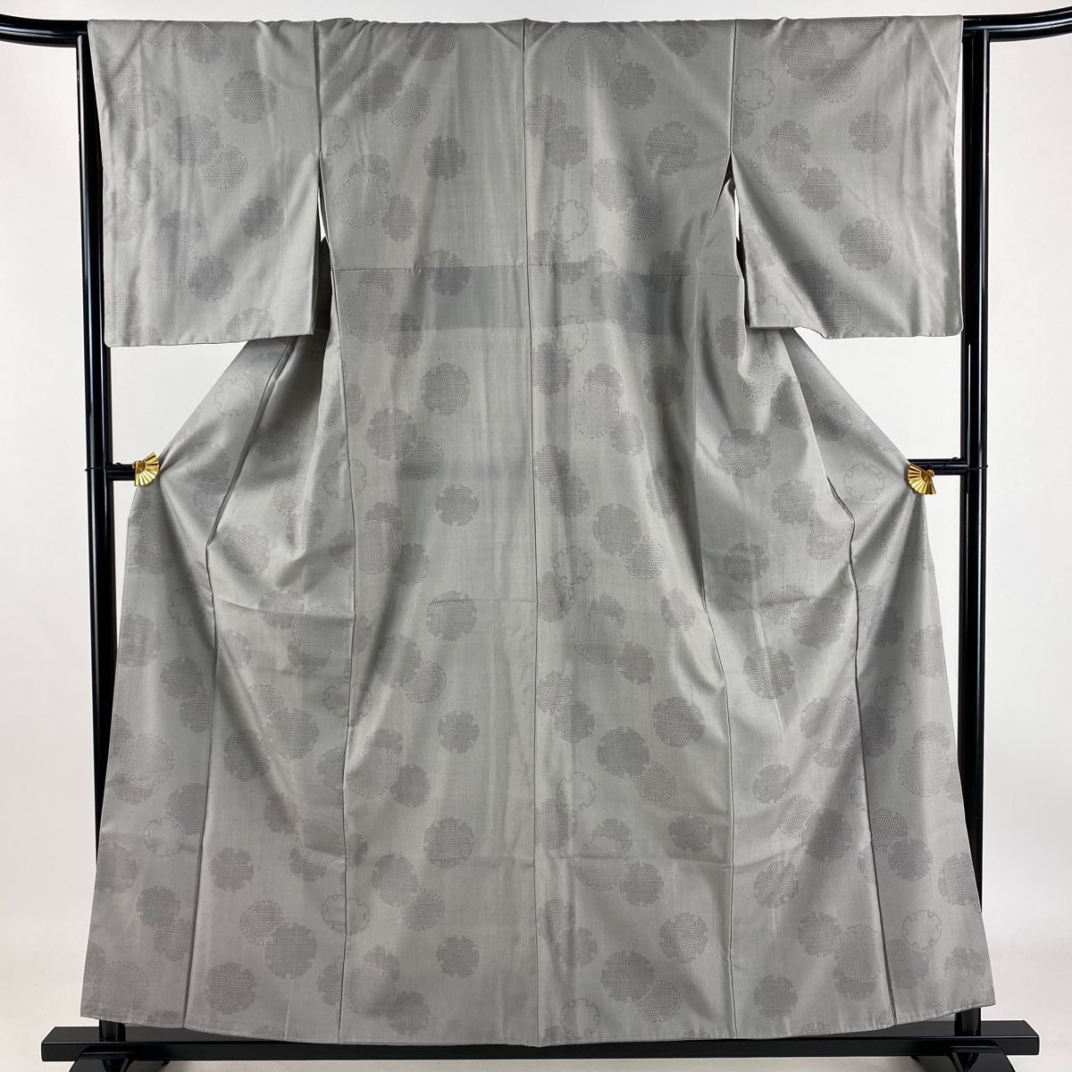 紬身丈160裄丈64cm M 薄物夏紬縞絣薄茶色 正絹 秀品【中古】 紬身丈160裄丈64cm M 薄物夏紬縞絣薄茶色 正絹 秀品【中古