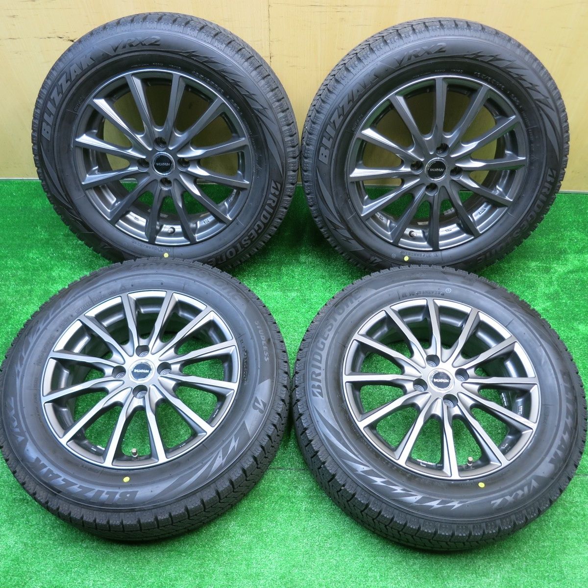 バリ溝 24年 キレイ 9.5分 スタッドレス 195|65R16 ブリヂストン ブリザック VRX2 BALMINUM バルミナ 16インチ PCD100|4H 5100902HAス