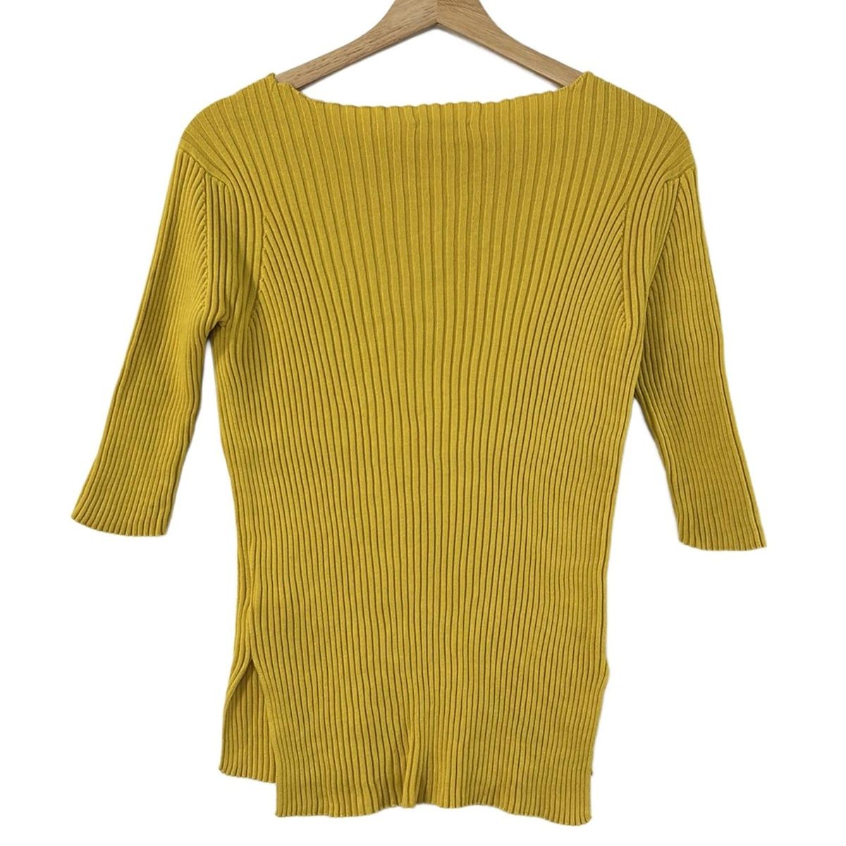 AURALEE オーラリー 七分袖セーター サイズ1 S レディース - イエロー クルーネック