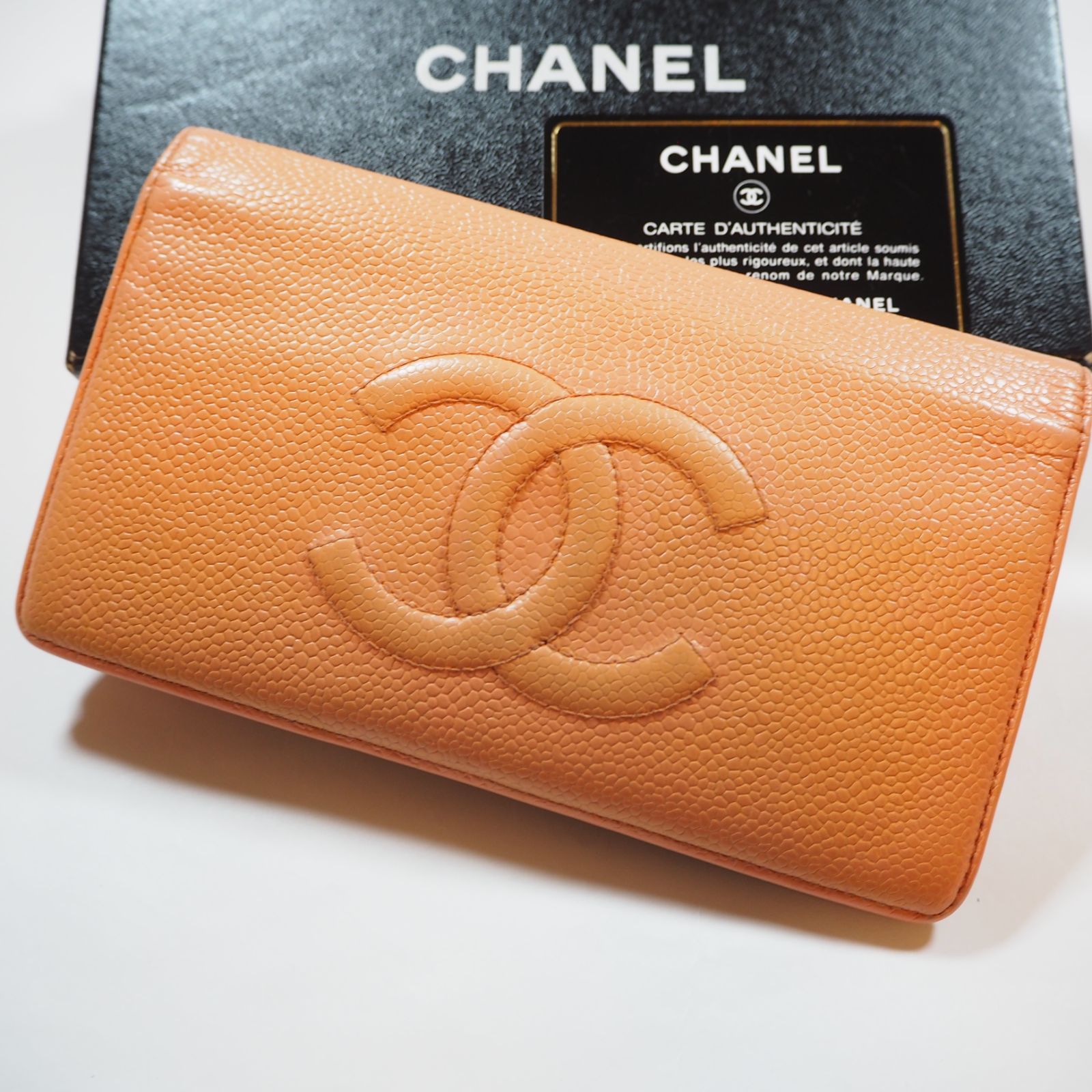 CHANEL ココマーク キャビアスキン 本革 シール Gカード - 長財布