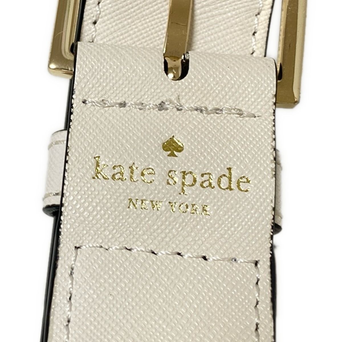 Kate spade(ケイトスペード) ショルダーストラップ - 白×黒 刺繍 