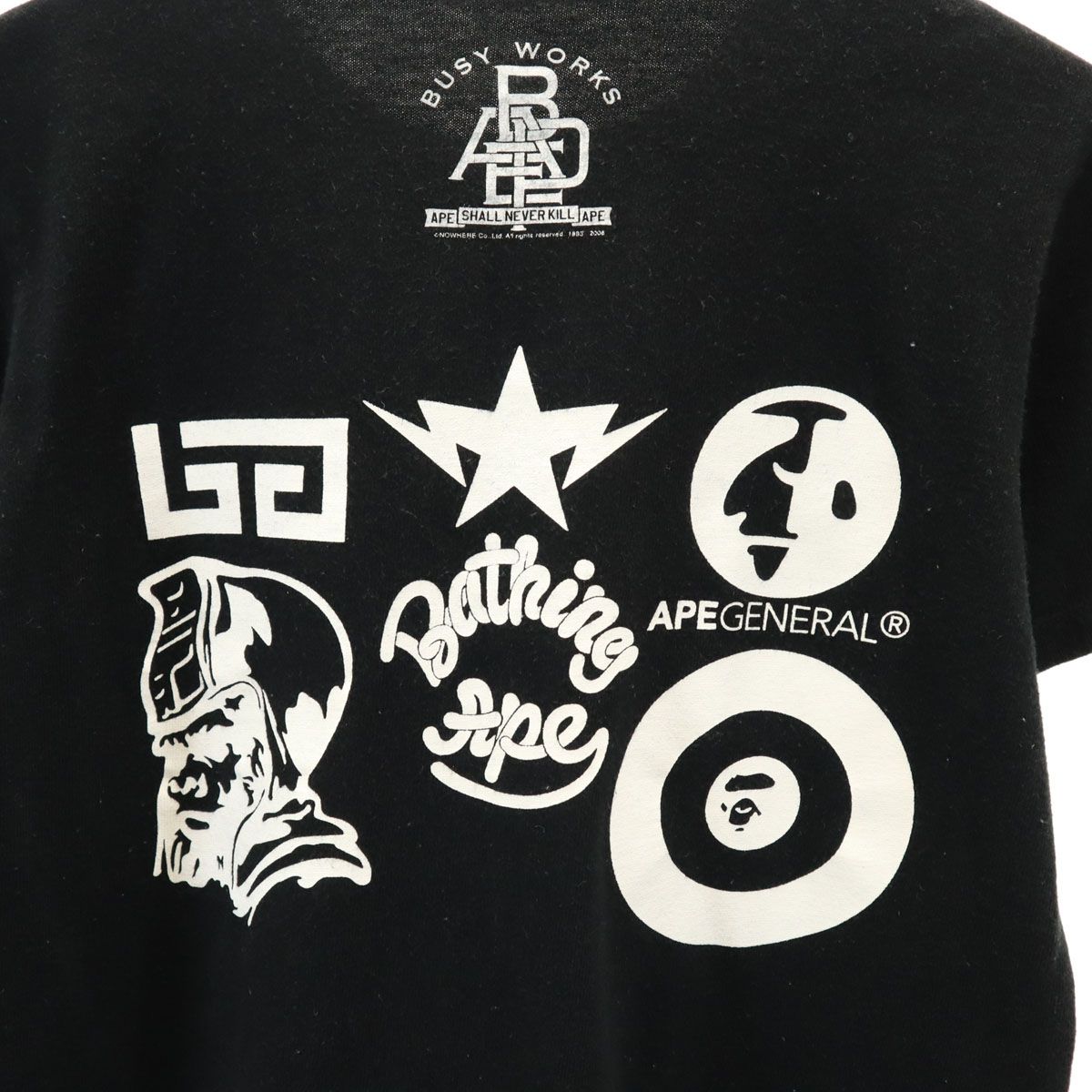 A BATHING APE アベイシングエイプ 日本製 半袖 Tシャツ XS ブラック 