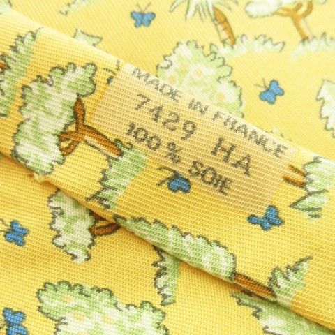 エルメス HERMES ネクタイ レギュラー シルク 絹 ウッドモチーフ