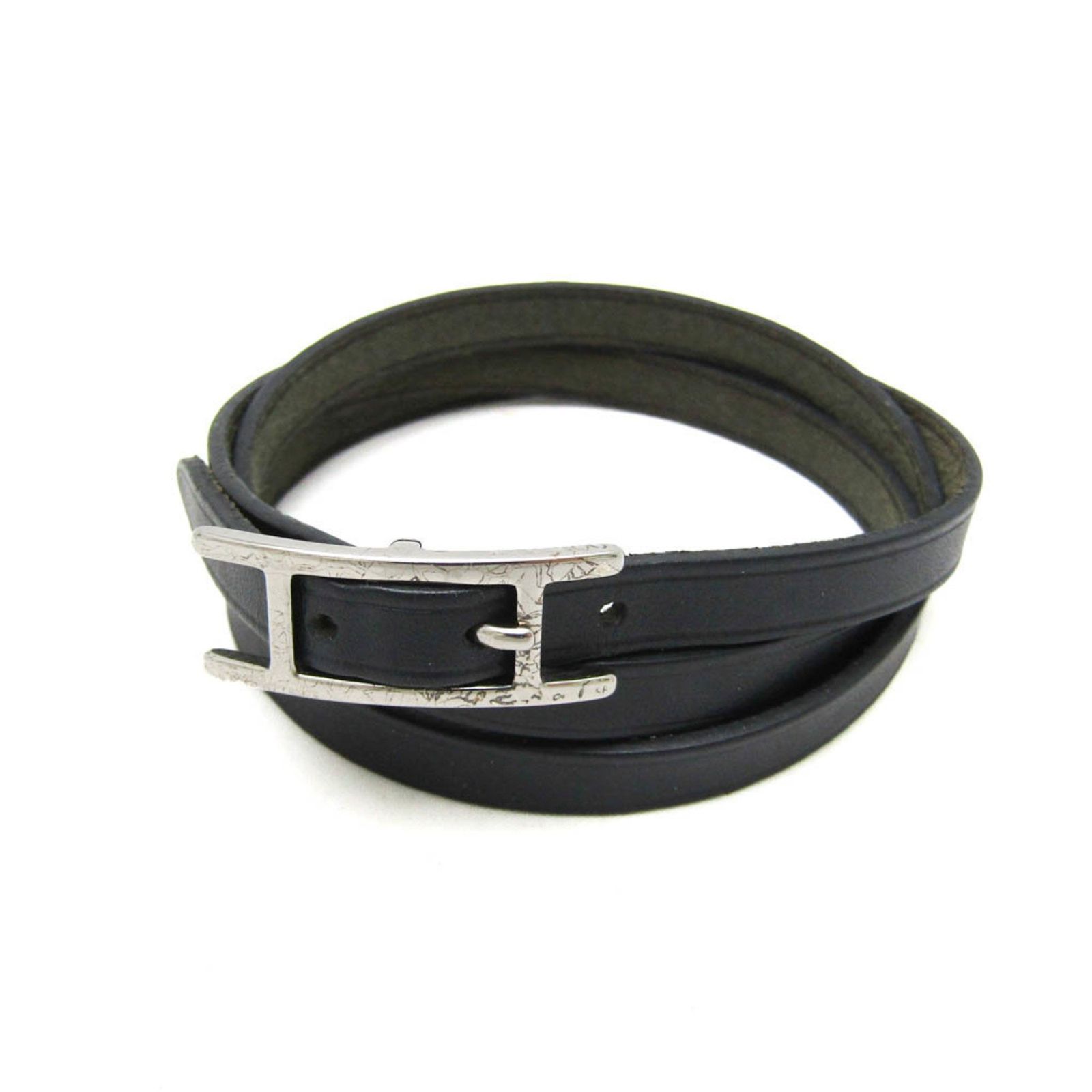 HERMES エルメス 3連 レザーブレスレット チョーカー エルメス(Hermes) アピ 3連ブレスレット チョーカー レザー
