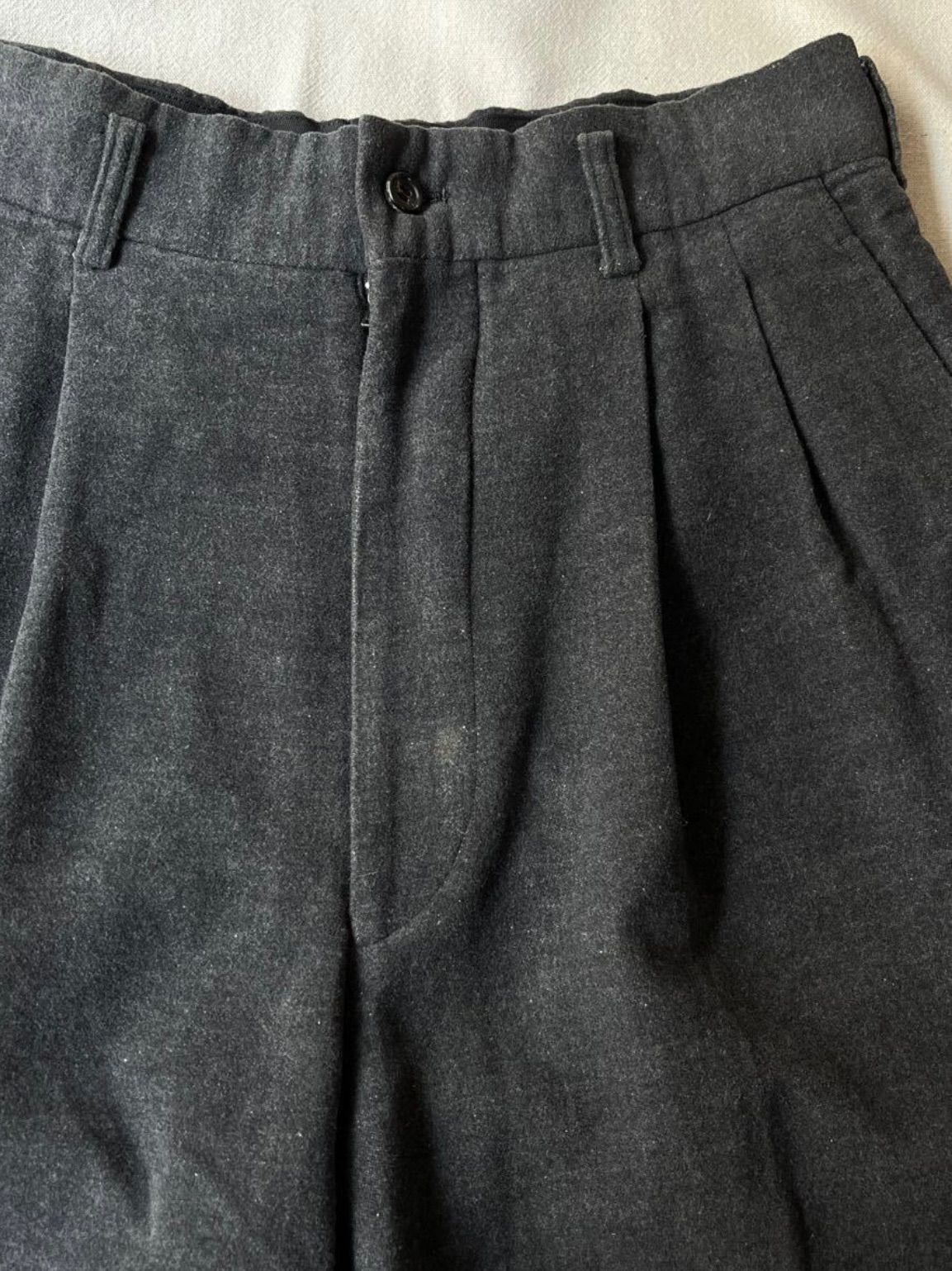 AD1994 COMME des GARCONS HOMME ワイド パンツ / S コットン グレー 起毛 ツータック アーカイブ 90s ...