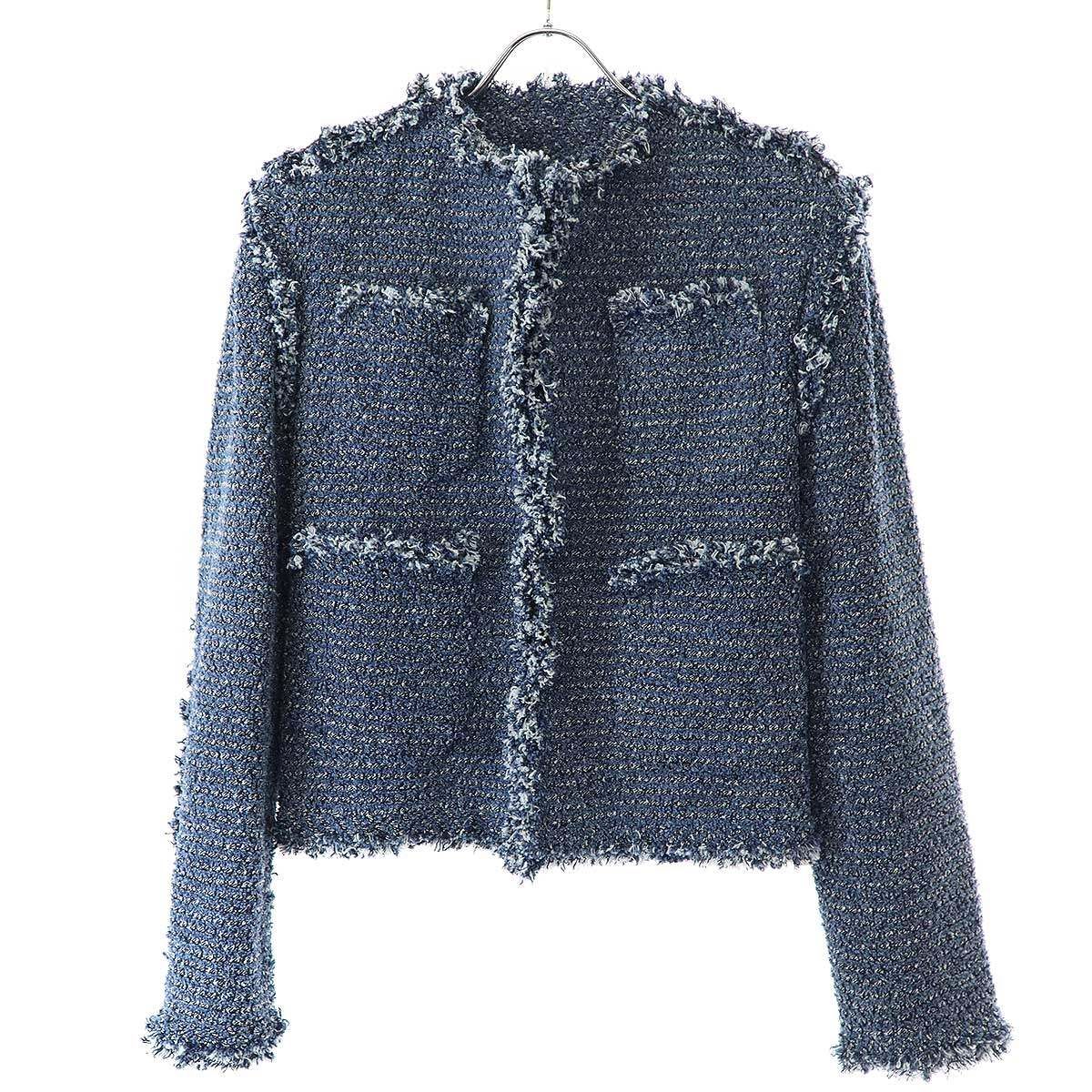 sacai サカイ 25SS Punching Denim Jacket ノーカラーデニムジャケット