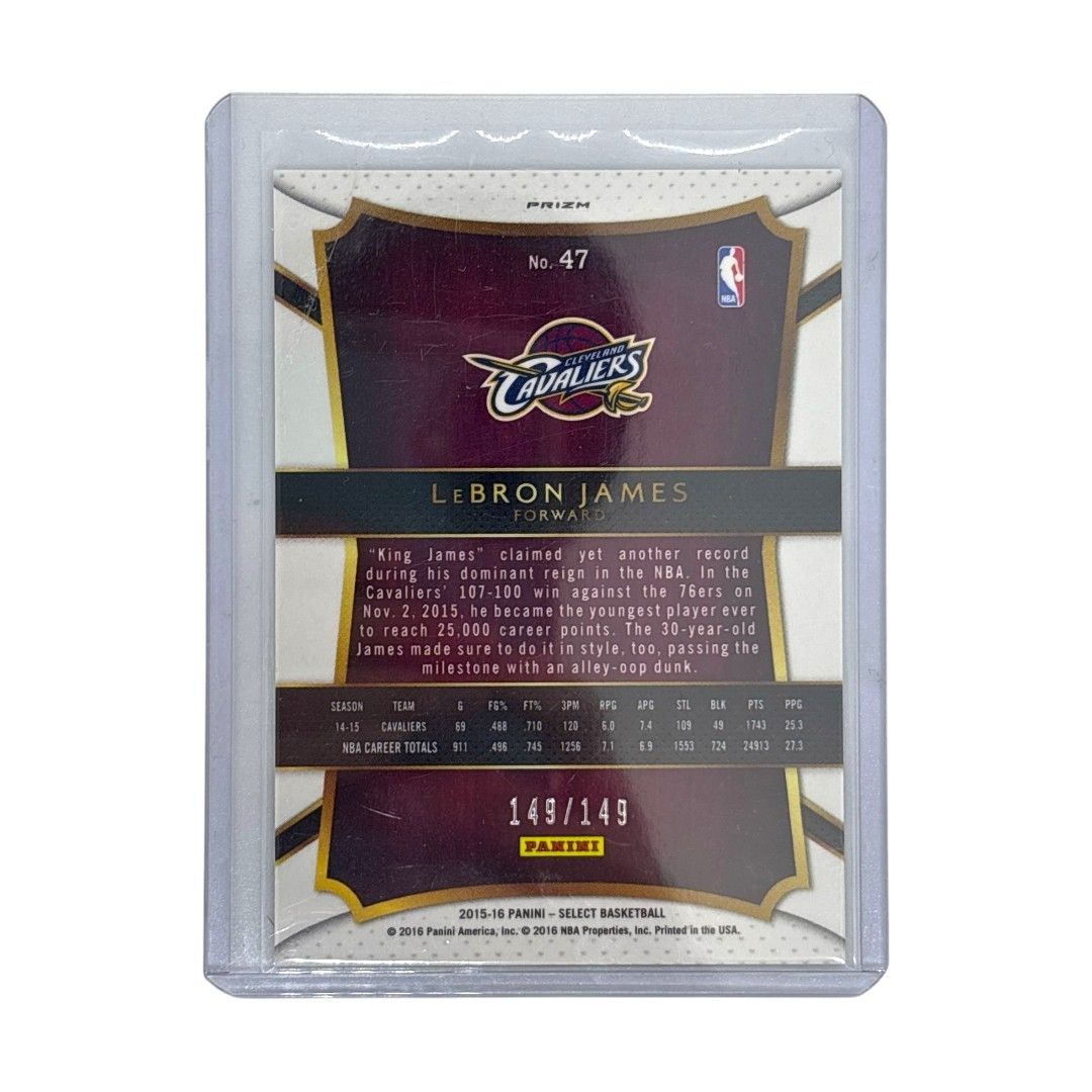 PANINI NBAカード SELECT PRIZM LEBRON JAMES CAVALIERS 149/149 #47 送料無料 中古 IT1 PANINI NBAカード SELECT PRIZM LEBRON JAMES CAVALIERS 149/149