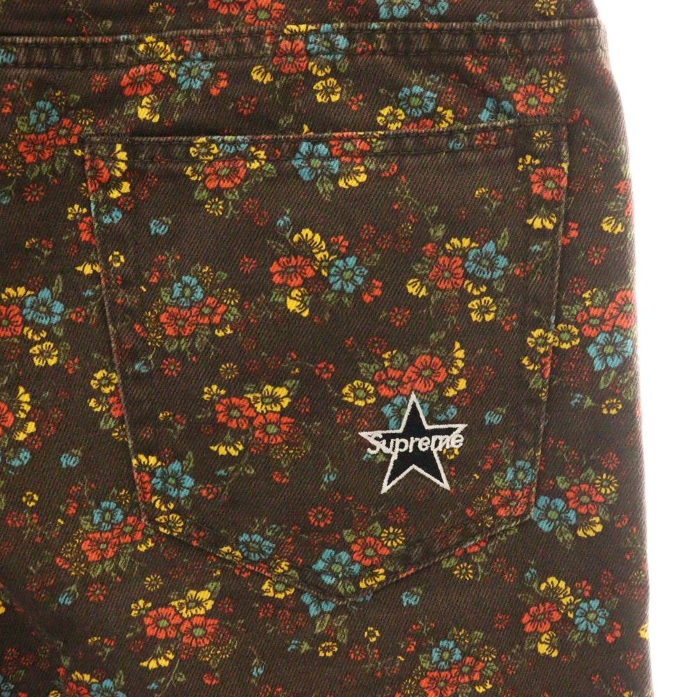 SUPREME シュプリーム 22SS Regular Jean Flowers レギュラー ジーンズ フラワー総柄 デニムパンツ ブラウン SUPREME (シュプリーム) 22SS Regular Jean Flowers レギュラー