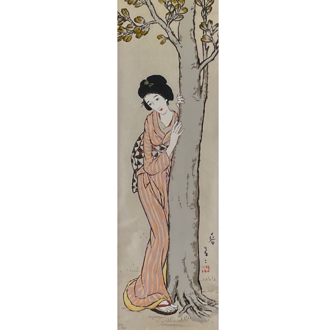 竹久夢二 「春」リトグラフ 大判 額装 - メルカリ