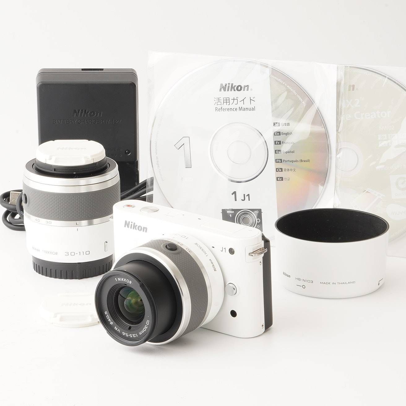 ニコン Nikon 1 J1 ホワイト 1 NIKKOR 10-30mm F3.5-5.6 VR / 1 NIKKOR 