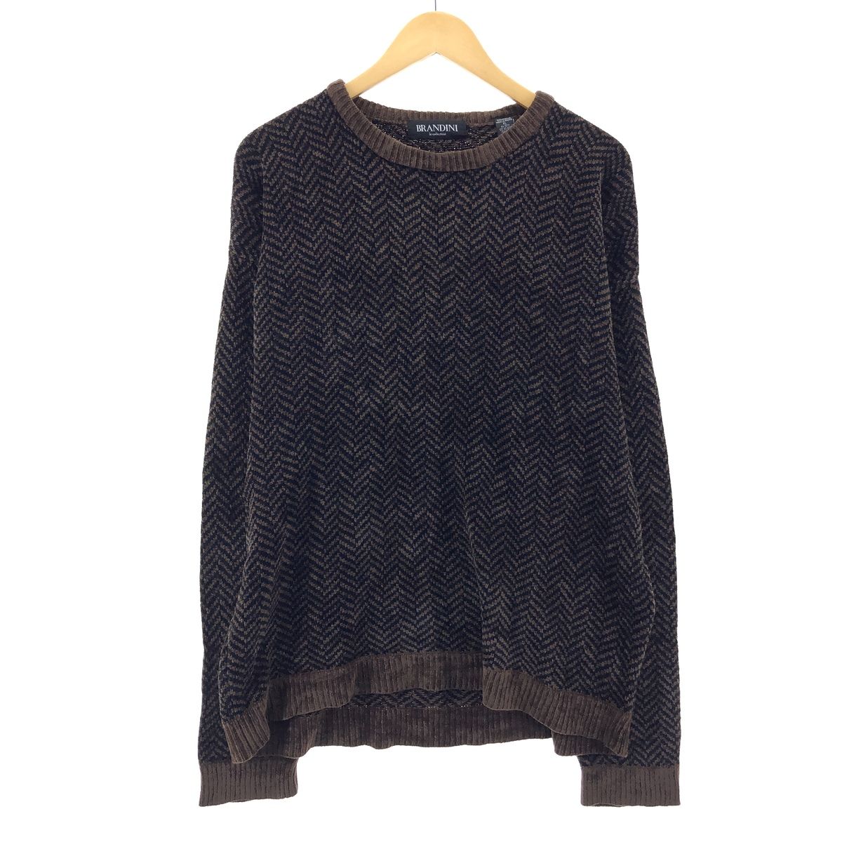 古着 BRANDINI 総柄 アクリルニットセーター メンズXXL/eaa347235