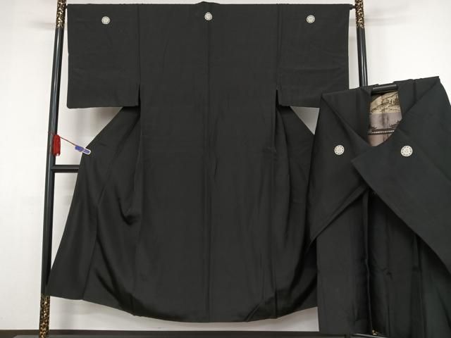 平和屋着物○男性 黒紋付 長羽織セット 正絹 逸品 AAAZ3038np - メルカリ 