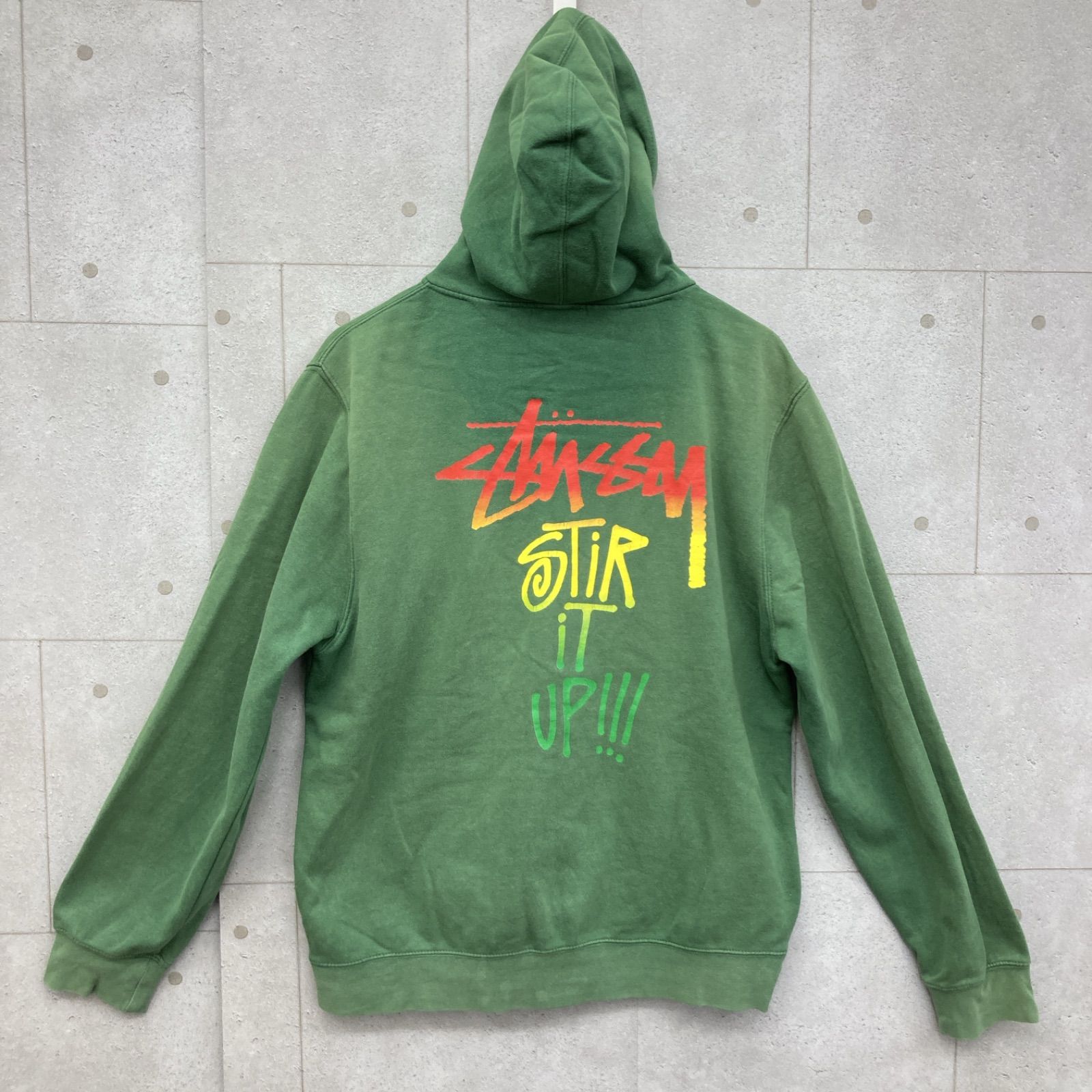 激レア STUSSY ステューシー ジップ スウェット パーカー フード ラスタ ライオン ロゴ バックプリント ストリート グリーン メンズ  サイズＬ SH4-16 - メルカリ