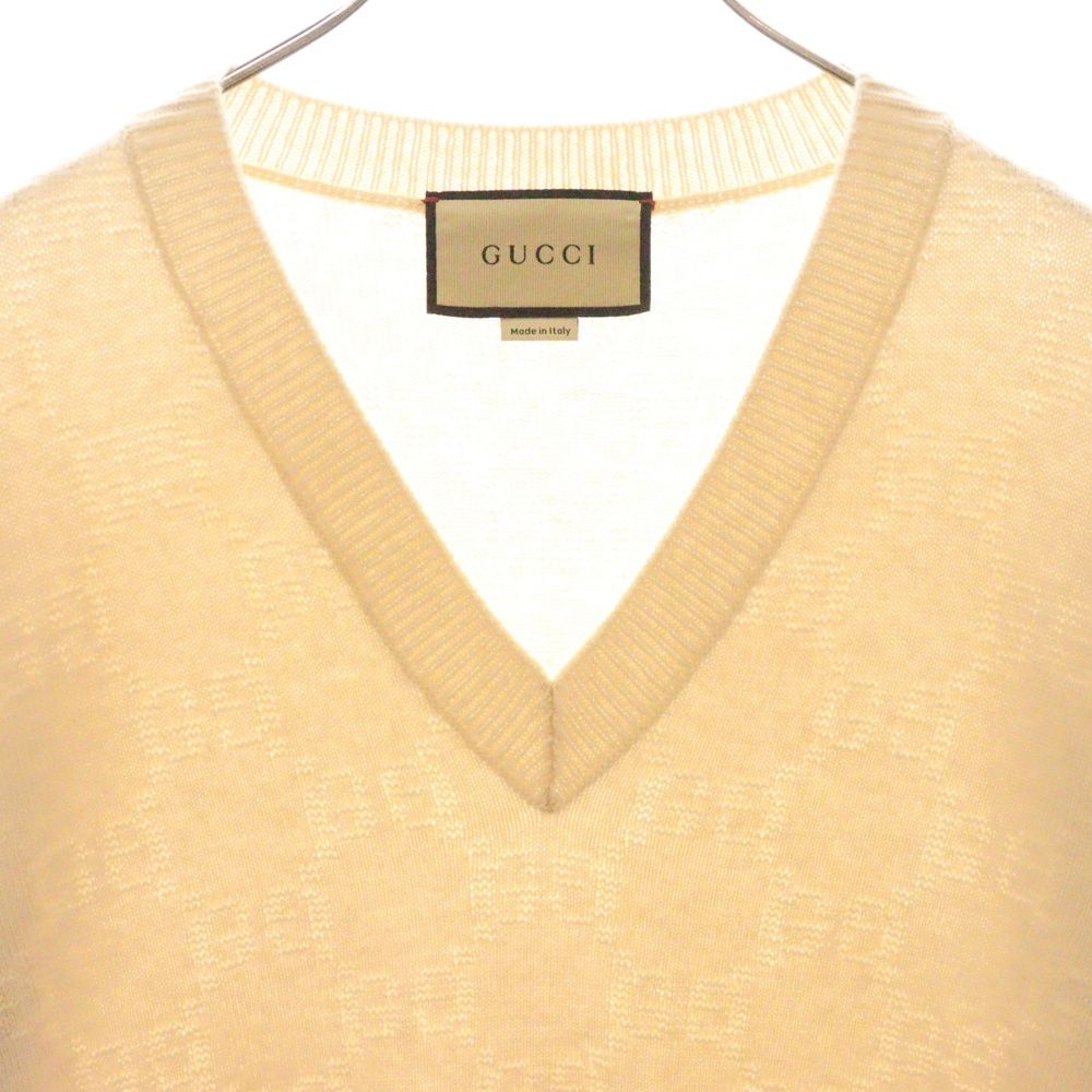 GUCCI (グッチ) GG総柄クルーネック ニットセーター ベージュ 692867