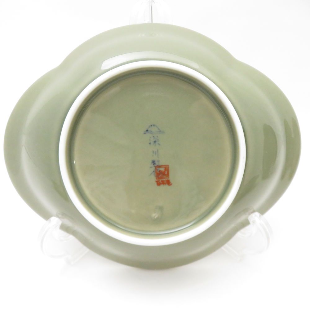 美品 Fukagawa Seiji 深川製磁 百年庵 茶灰釉 和皿揃 皿 5枚 プレート  