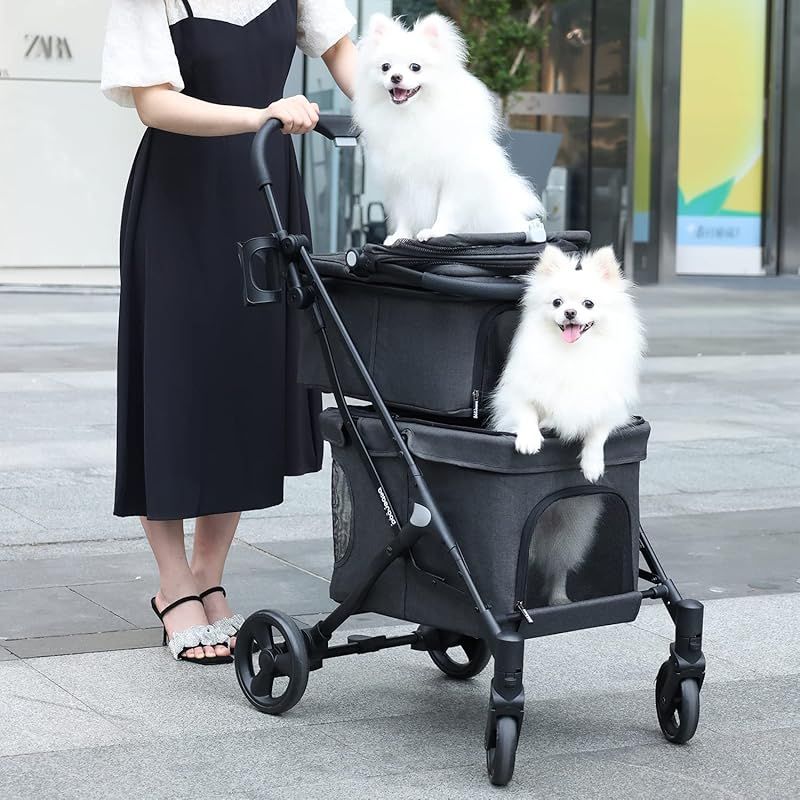 BEBEROAD PETS ペットバギー犬用キャリーカート 2段式上下段セット