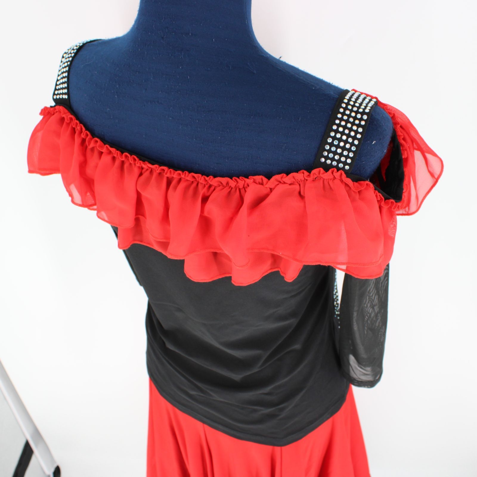 美品 社交ダンス衣装】上下セット トップス スカート A vivare L