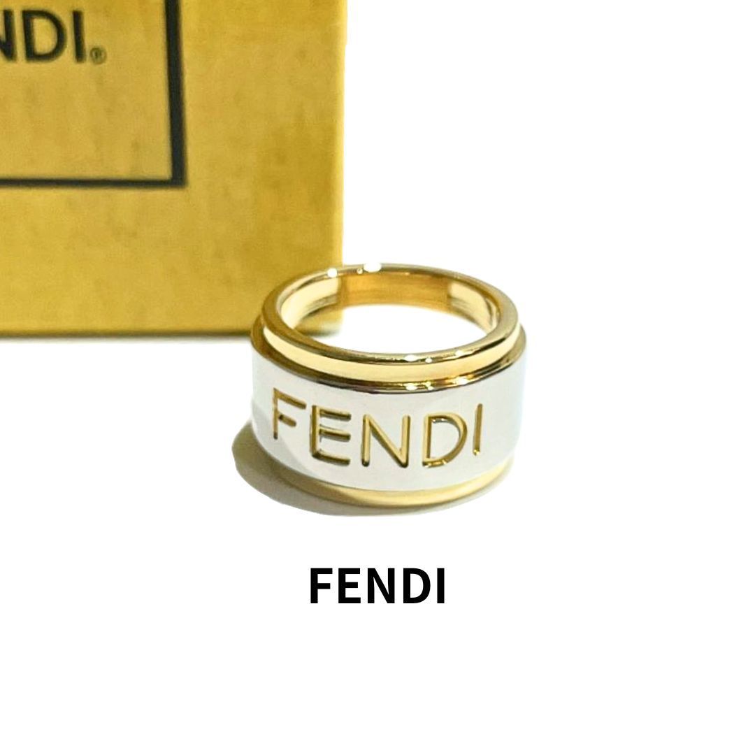 FENDI フェンディ ロゴ スカーフリング リング ゴールド シルバー 