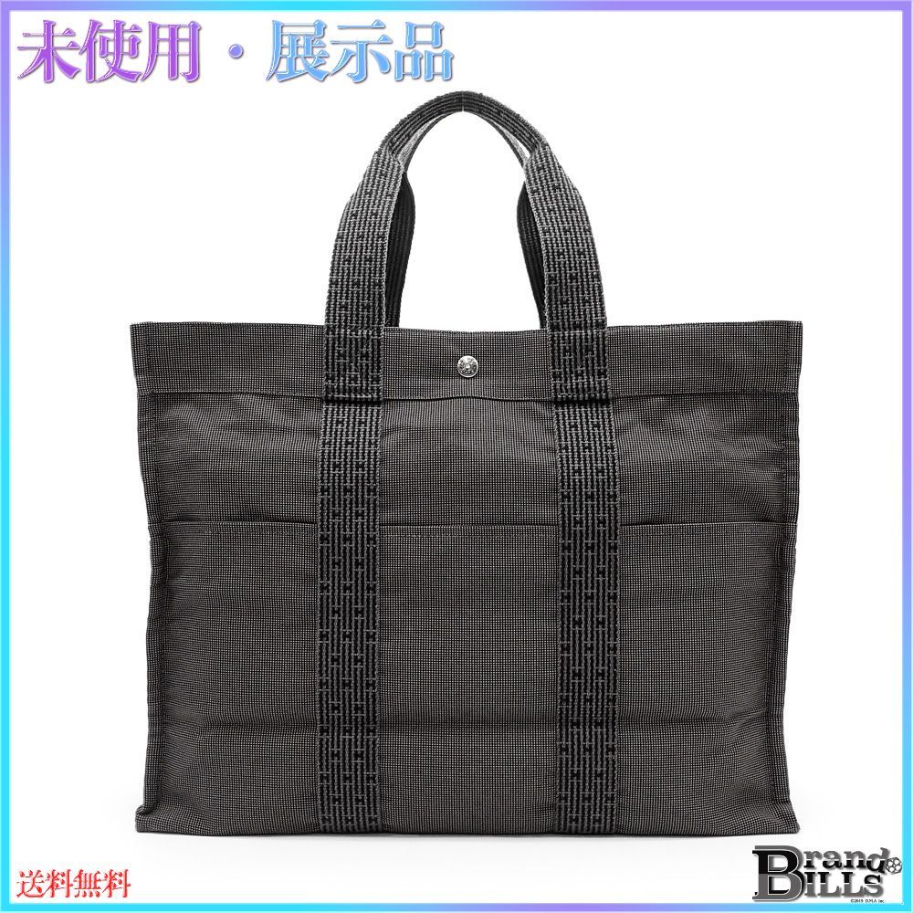 エルメス エールライン GM トートバッグ ユニセックス ナイロンキャンバス グレー 100941M