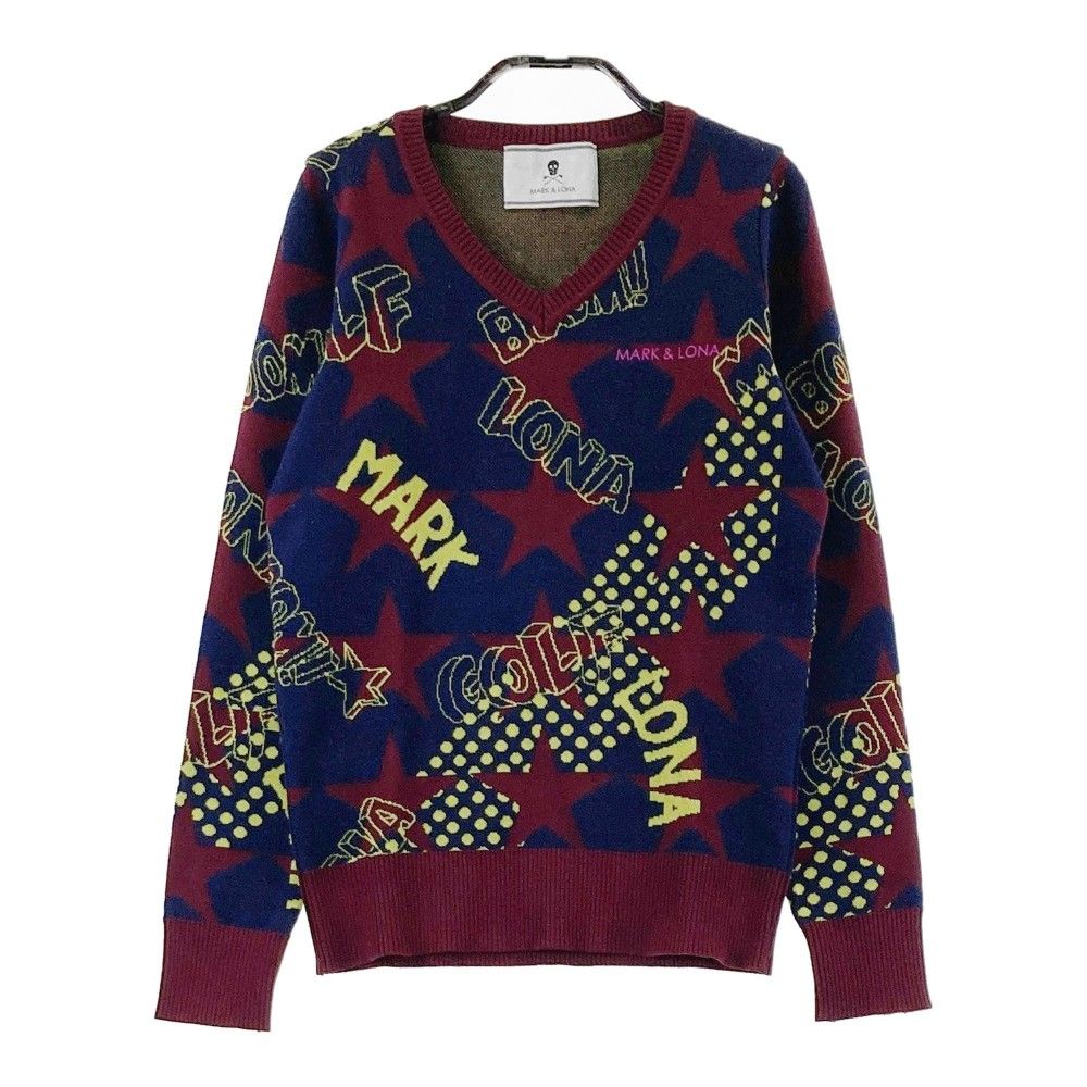 MARK&LONA マークアンドロナ ウール混 ニットセーター スカル ブラック