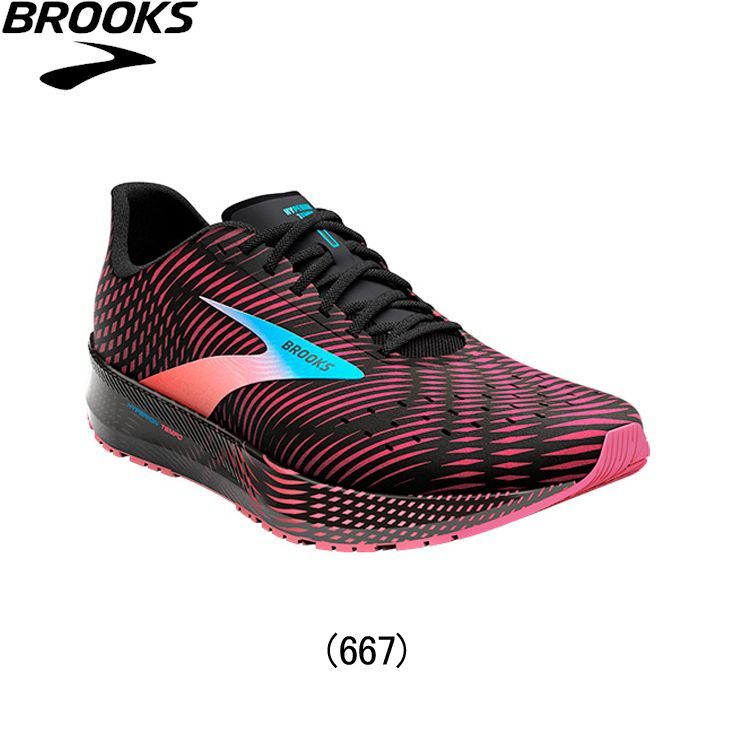 ブルックス BROOKS Hyperion Tempo ハイペリオンテンポ ワイズB ランニングシューズ 靴 レディース 女性陸上・ランニング用品 23.5cm (667)ブラック/サーモンピンク