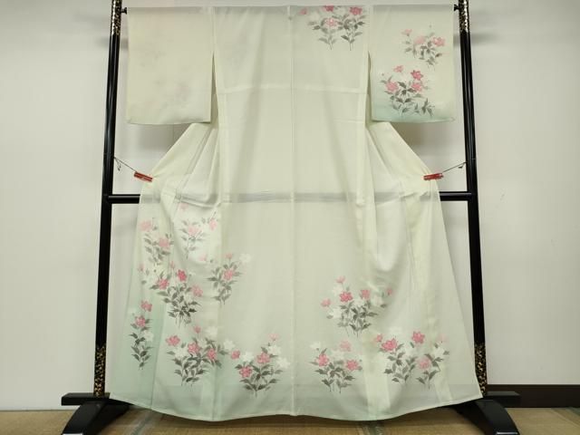 平和屋着物●訪問着　型染め　草花文　正絹　逸品　CABA1841ut 平和屋着物○訪問着 型染め 草花文 正絹 逸品 CABA1841ut 平和屋着物