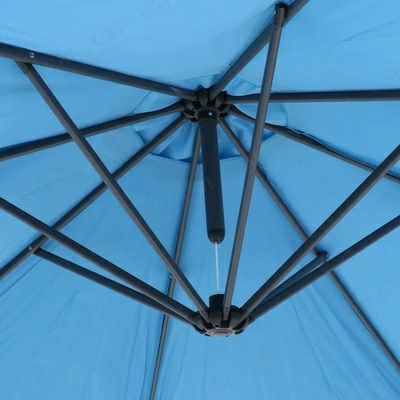 ハンギングパラソル 約幅300cm ライトブルー 軽量 アルミ 持ち運び便利 組立品 ベース別売