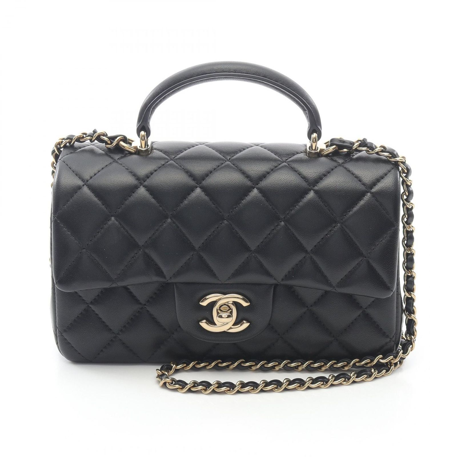 【CHANEL】CC ブラック ラムスキン ショルダーバッグ シャネル CHANEL ココマーク フラップショルダーバッグ ブラック