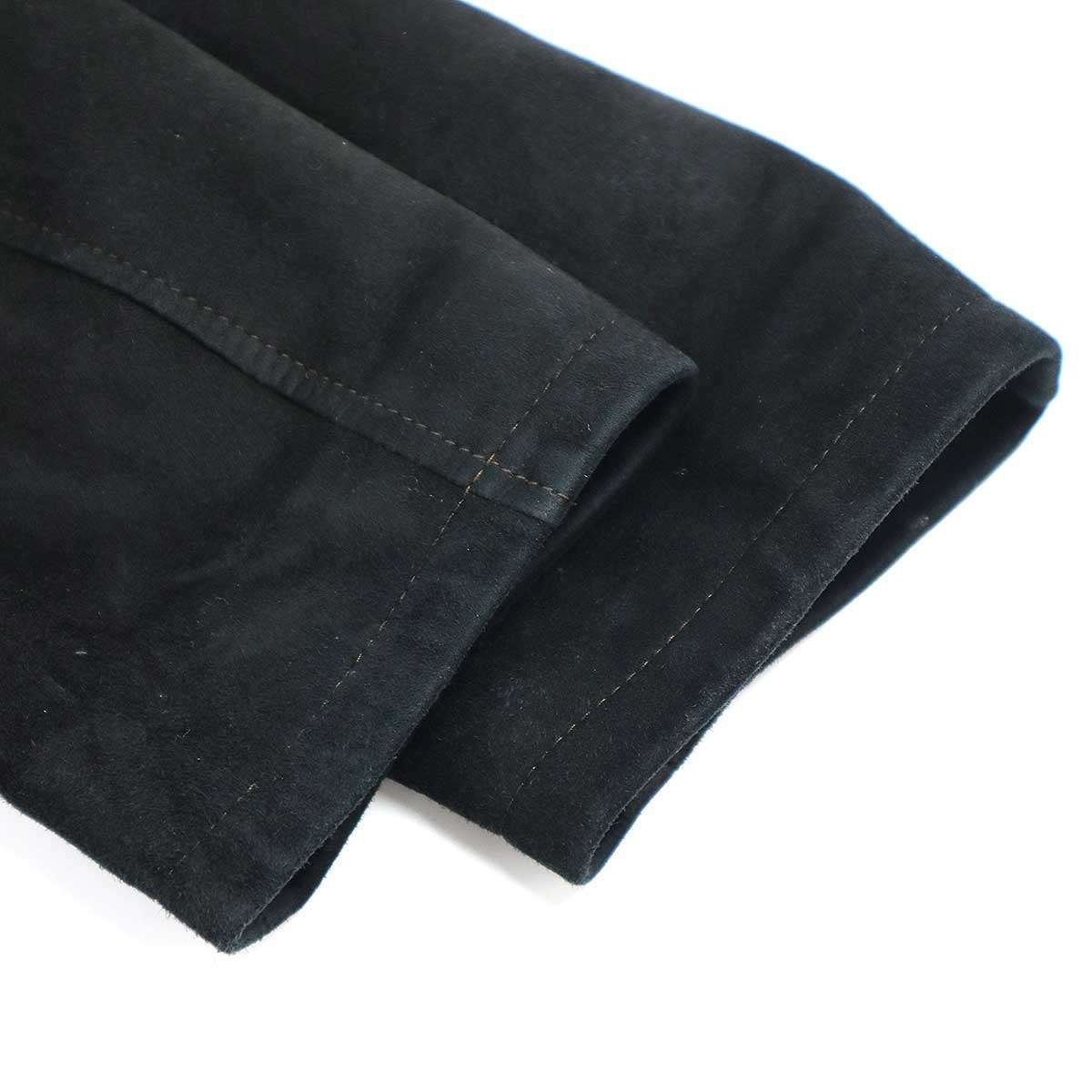 HERMES - HERMES エルメス by Martin Margiela マルジェラ期 Doeskin Collarless Jacket ノーカラーレザージャケット  ブラック 40 HERMES エルメス by Martin Margiela マルジェラ期 Doeskin