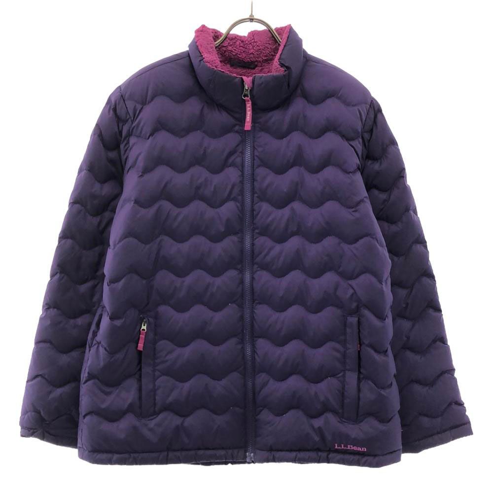 エルエルビーン ダウンジャケット XL18 パープル L.L.Bean 裏フリース 