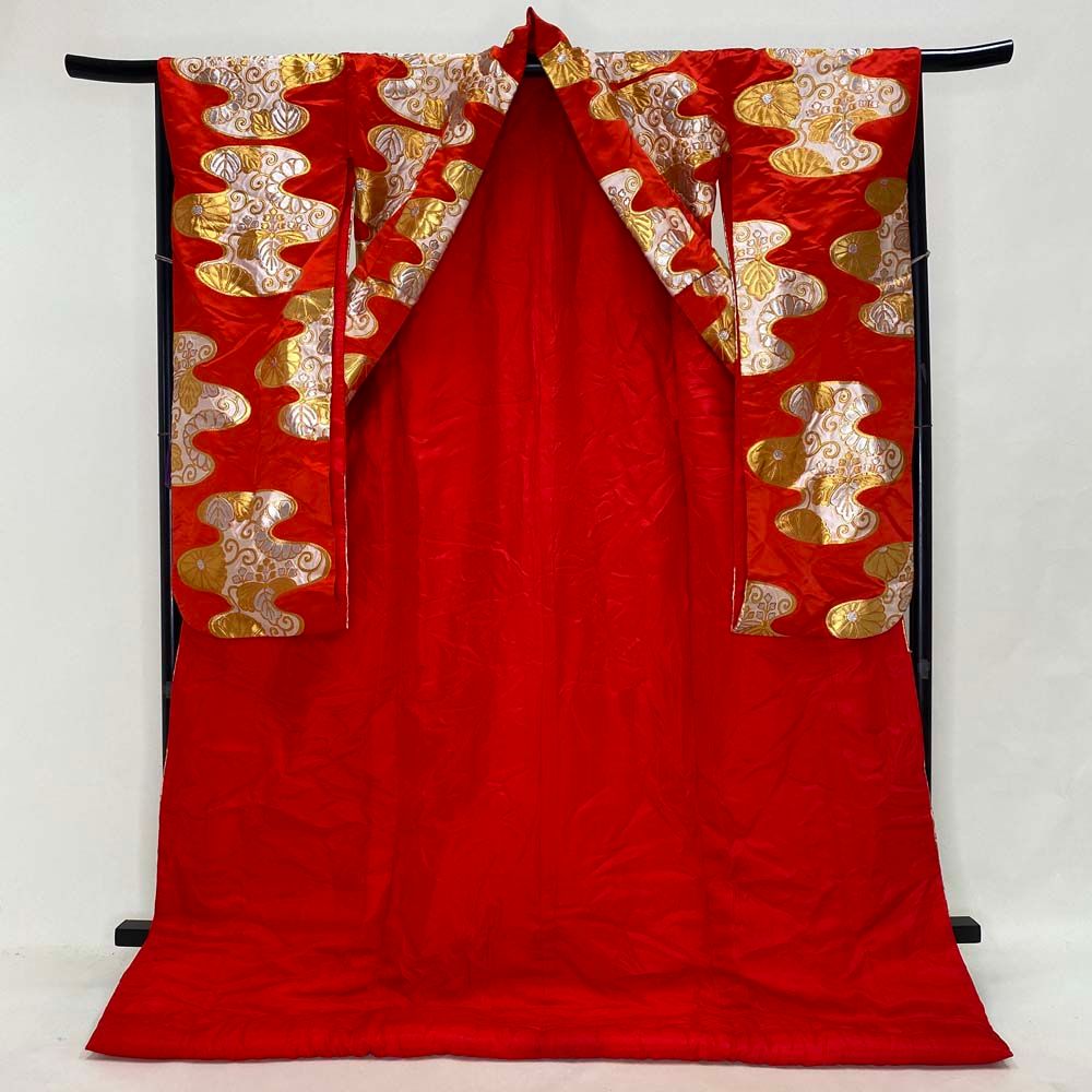 色打掛 正絹 刺繍 赤 金 打掛 花嫁衣裳 婚礼 リサイクル 中古