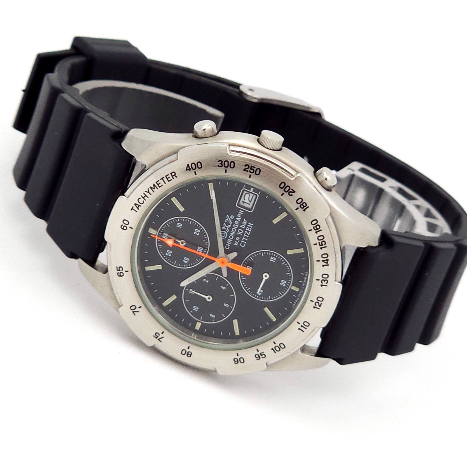 ☆良品 CITIZEN シチズン OXY クロノグラフ 0510-L07046 QZ 動作