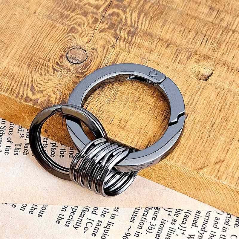 カラビナ型キーホルダー シルバー ブラウン DEAL DESIGN ディールデザイン ロールピンカラビナ キーホルダー