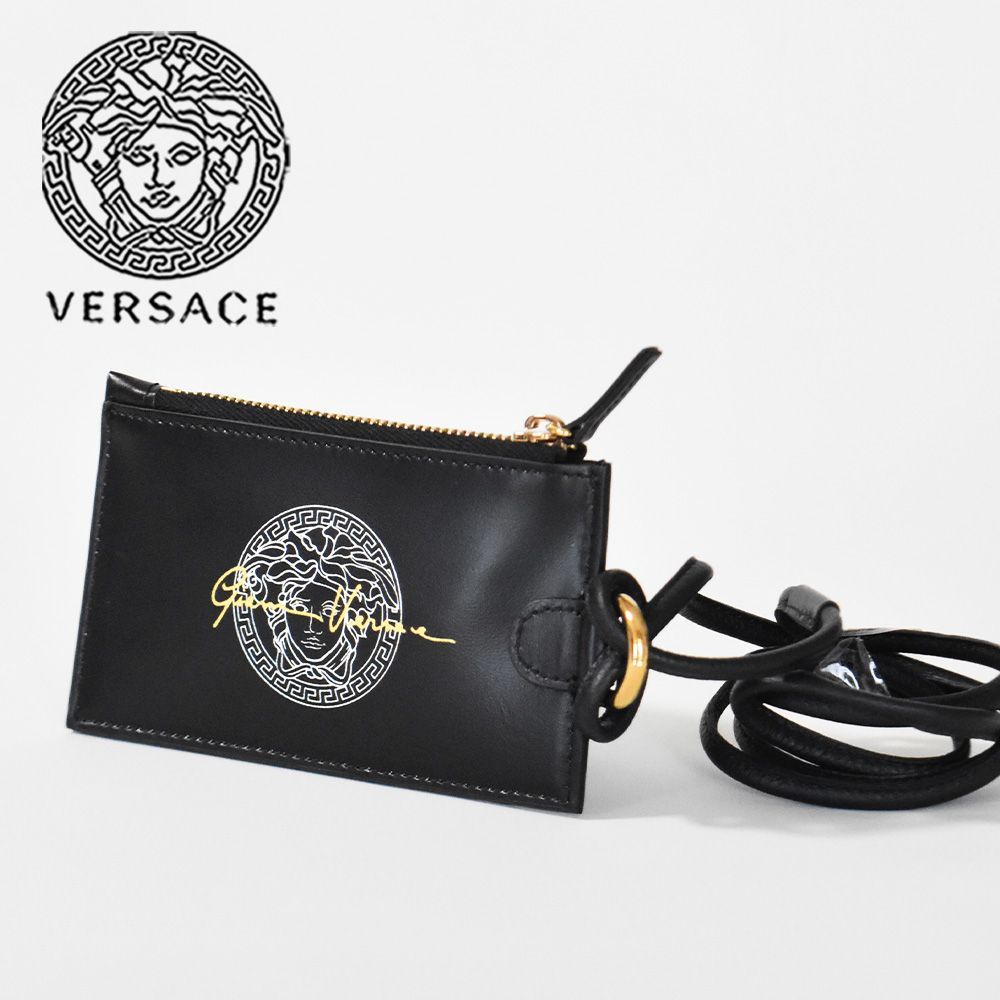 ヴェルサーチ カードケース コイン ストラップ付 VERSACE 1002900