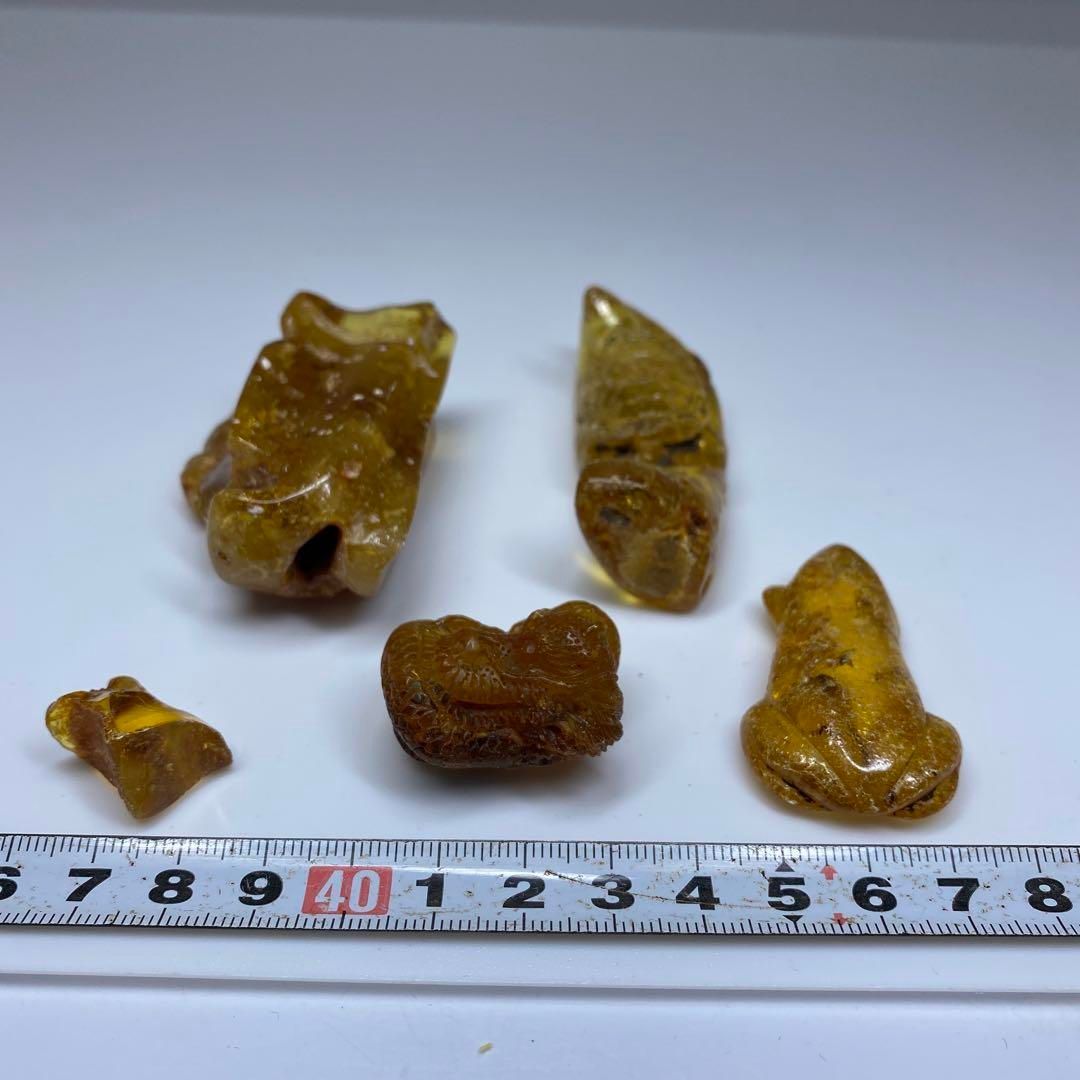 本金琥珀 虫入 亀 蛙 蛇等オブジェ タニチ 75g 東里6-1011 2F