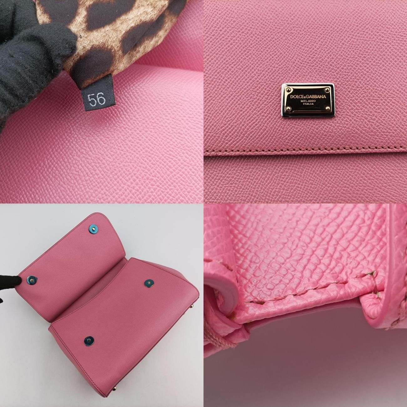 ピンク レザー 刺繍 ドルチェアンドガッバーナ シシリー ドルチェ&ガッバーナ シシリー レザー 2WAYハンドバッグ ピンク