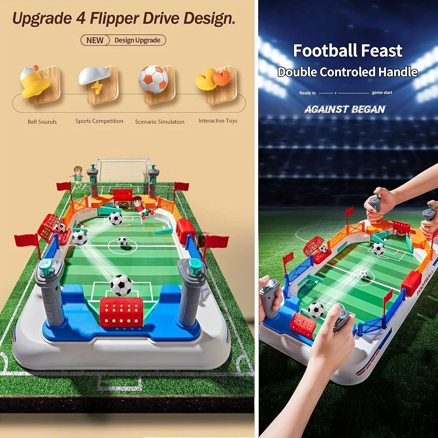 サッカー盤 ピンボール ダブルハンドル 卓上 ボール2個付き 56cm 大型