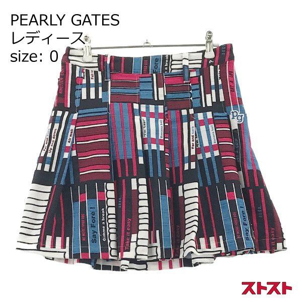 PEARLY GATES パーリーゲイツ プリーツスカート 総柄 ピンク系 0 [240001982735]#