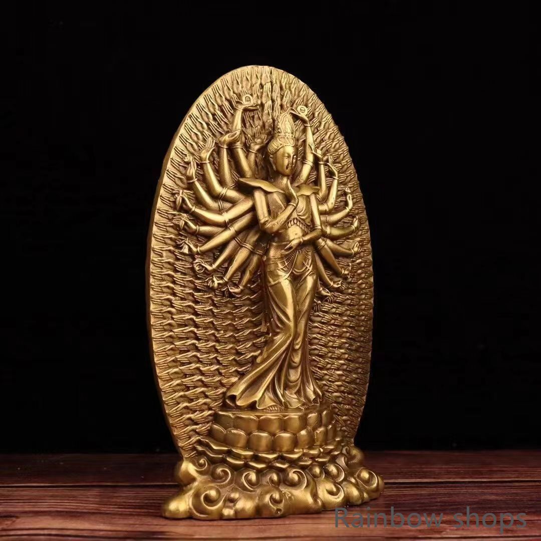 銅細工 千手観音菩薩像 観音銅像 装飾品 工芸品 美術品 置物 2025年最新】Yahoo!オークション -千手観音(アンティーク