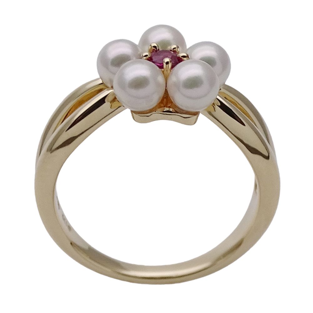 タサキ TASAKI リング レディース ブランド 指輪 フラワー 花 K18YG ルビー パール イエローゴールド 約10.5号 ジュエリー 磨き済み FORTGASGNV_COM_BR