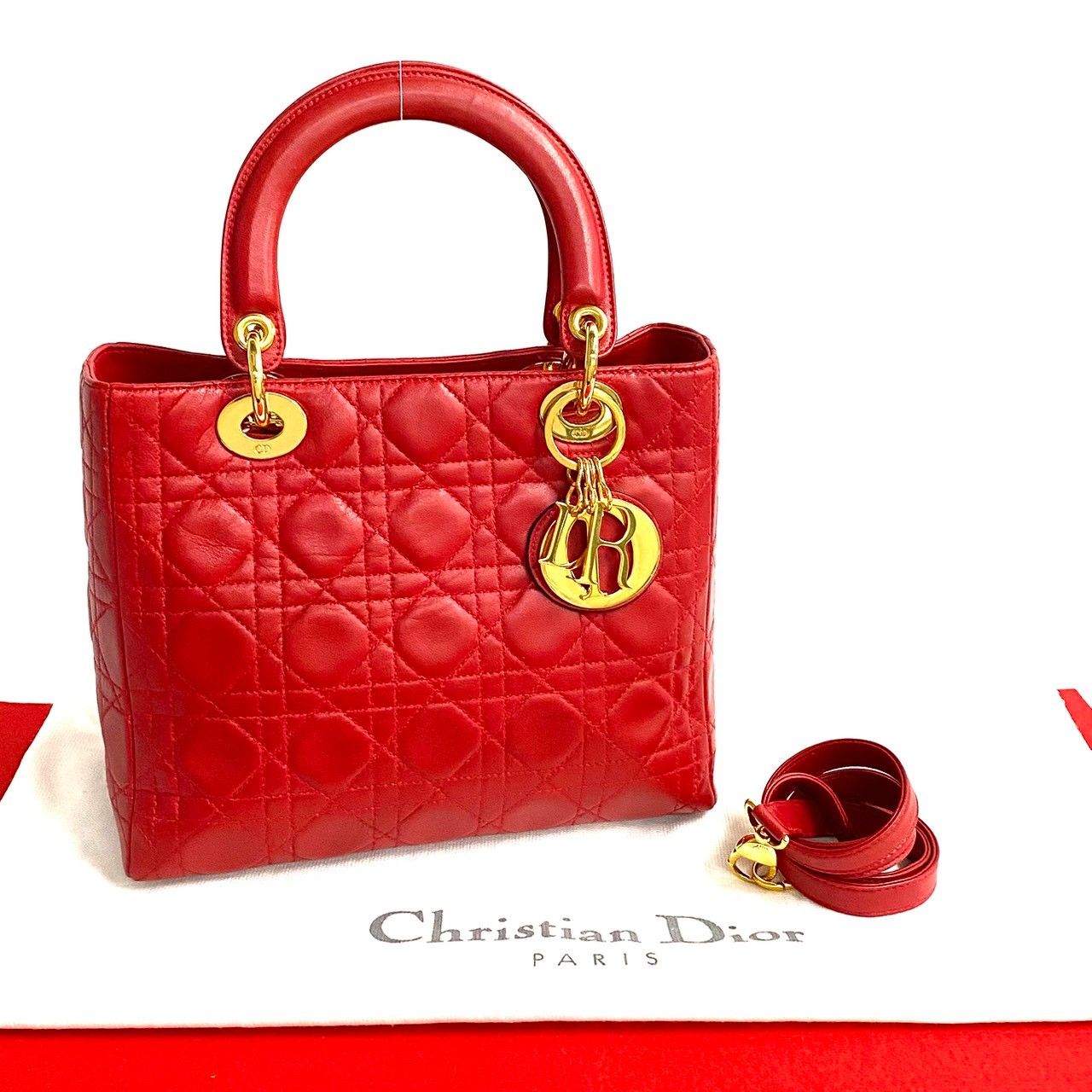 極 美品 袋付き Christian Dior ディオール レディディオール