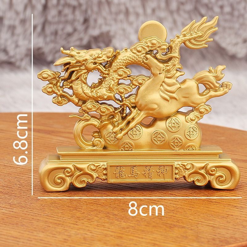 龍 ドラゴン 馬 ウマ 金 黄金 ゴールド 置物 オブジェ 金龍 風水 開運